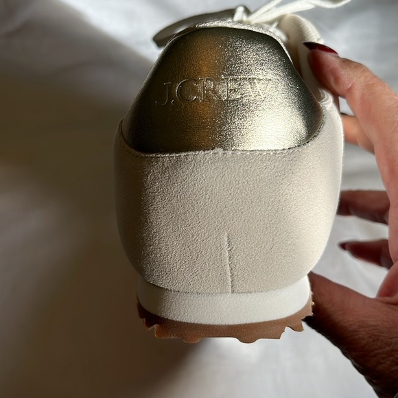 J Crew Metallic/Suede/ivory Sneakers New in Box size 11 - Picture 3 of 9